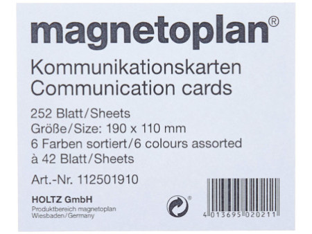 magnetoplan cartes de communication ovales, 190 x 110 mm