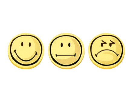 magnetoplan Symboles d'évaluation Smilies, neutre, rond