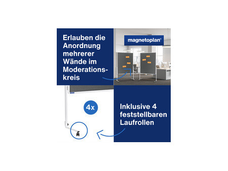 magnetoplan tableau de présentation,(L)1200x(H)1500 mm, bleu