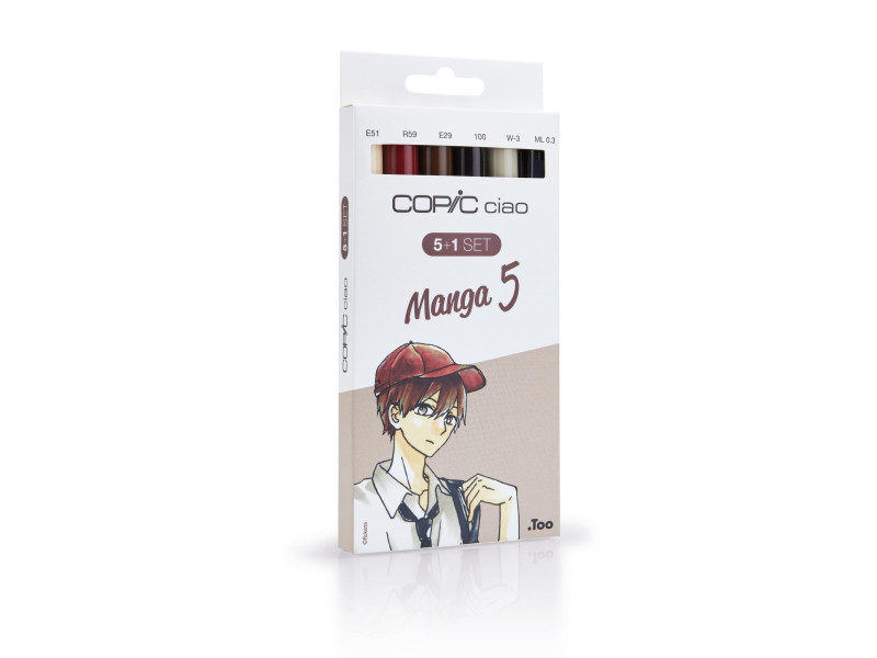 COPIC Kit de marqueurs ciao 5+1, Manga 5