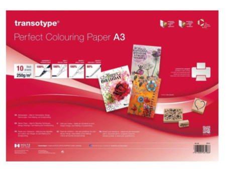 transotype Papier A3 pour marqueurs, 250 g/m2, 10 feuilles