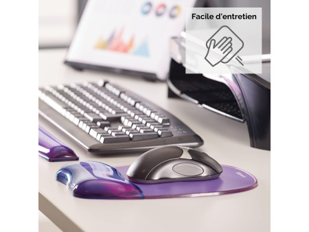 Fellowes Repose-poignet avec tapis de souris Crystal Gel