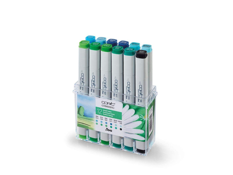 COPIC Marqueur classic, kit de 12 couleurs de paysage