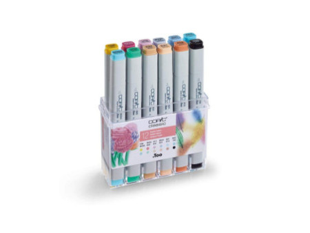 COPIC Marqueur classic, kit de 12 couleurs pastel