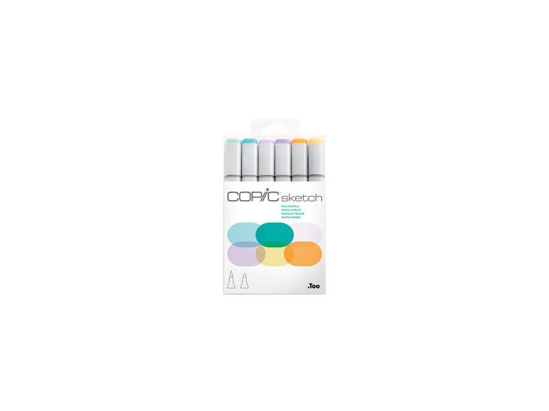 COPIC Marqueur sketch, kit de 6 'Pale Pastels'