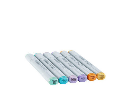 COPIC Marqueur sketch, kit de 6 'Pale Pastels'