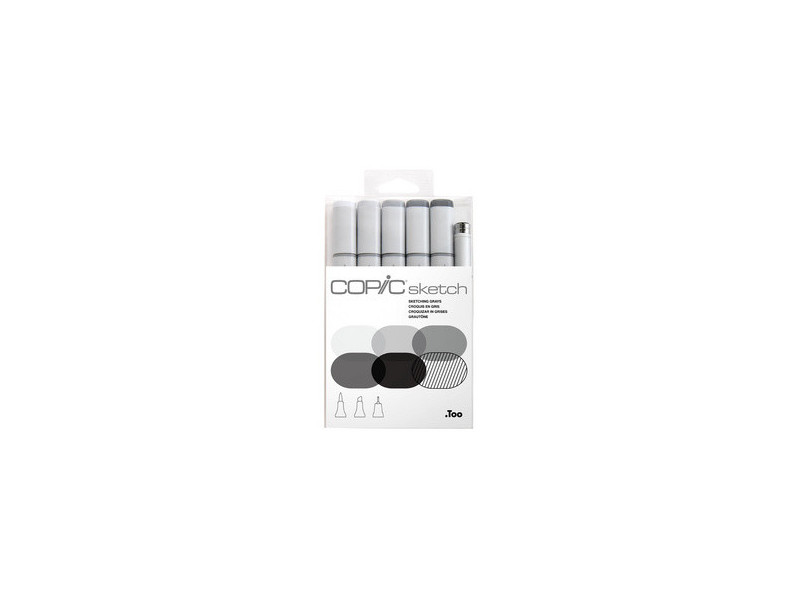 COPIC Marqueur sketch, kit de 6 'Sketching Grays'
