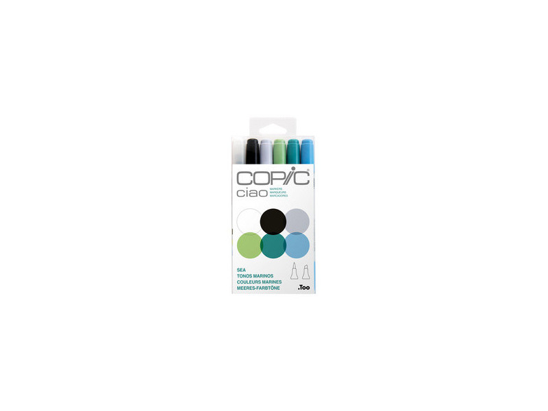 COPIC Marqueur ciao, kit de 6 'Sea'