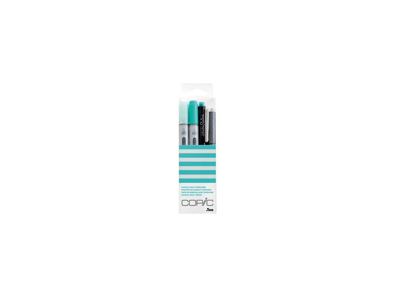 COPIC Marqueur ciao, kit de 4 'Doodle Pack Turquoise'