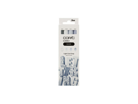 COPIC Marqueur ciao, kit 3+1 SHADE 'Light Cool Gray'