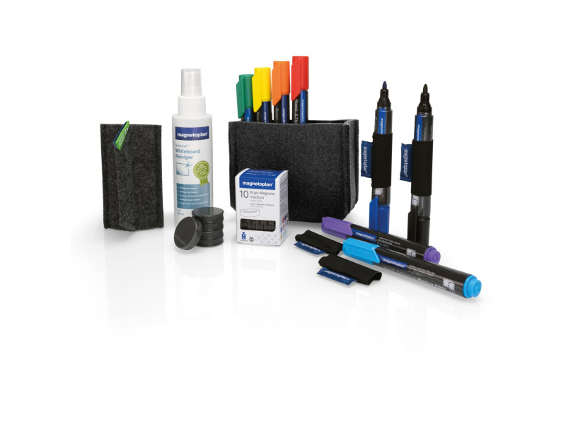 magnetoplan Kit Whiteboard Essentials, gris