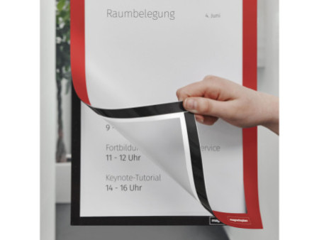magnetoplan Cadre d'affichage magnetofix, A4, rouge