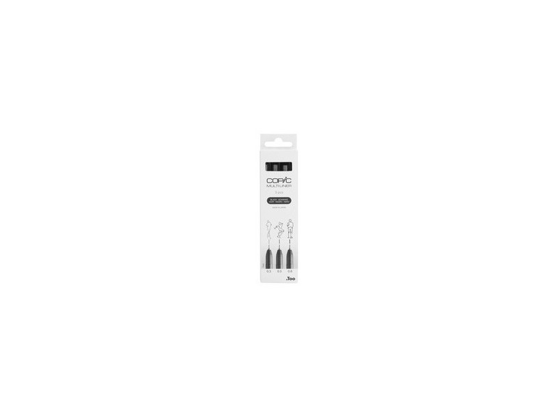 COPIC Feutre fin MULTILINER, set de 3, noir