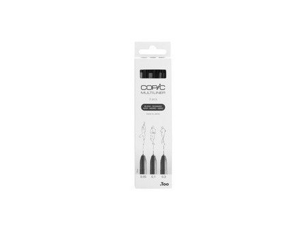 COPIC Feutre fin MULTILINER, set de 3, noir