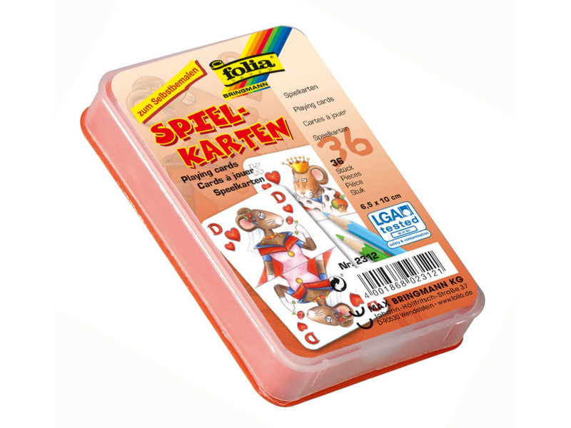 folia Jeu de cartes uni, 65 x 100 mm, 36 cartes, blanc