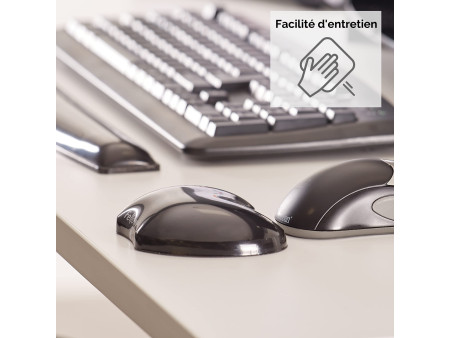Fellowes Repose-poignet pour souris Crystal Gel, noir