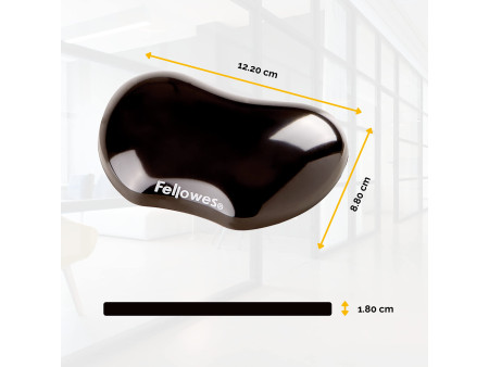 Fellowes Repose-poignet pour souris Crystal Gel, noir