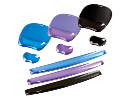 Fellowes Repose-poignet pour souris Crystal Gel, noir