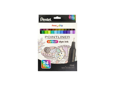 PentelArts Feutre POINTLINER colour dye ink, étui de 12