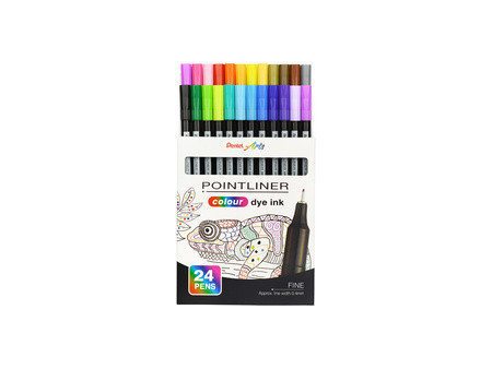 PentelArts Feutre POINTLINER colour dye ink, étui de 6