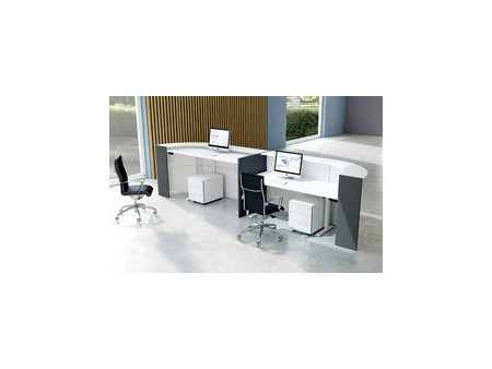 kerkmann Comptoir arrondi BARI up & down, grand, blanc