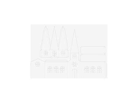 HEYDA Kit village illuminé Maisons & église carton, 5 pièces