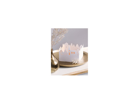 HEYDA Kit village illuminé Leporello, carton, 130 mm, blanc