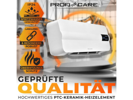 PROFI CARE Chauffage mural en céramique PC-HL 3116, blanc