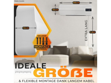PROFI CARE Chauffage mural en céramique PC-HL 3116, blanc