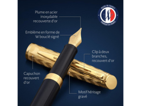 WATERMAN Stylo à plume Hémisphère Opera, Noir G.T.