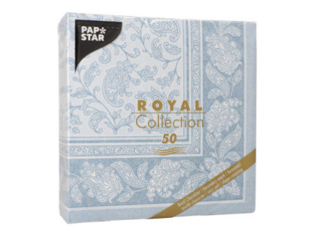 PAPSTAR Serviette 'ROYAL Collection Ornaments' bleu arctique