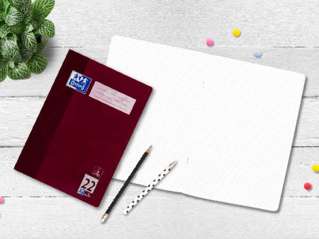 Oxford cahier scolaire, format A4, linéature 22 / quadrillé