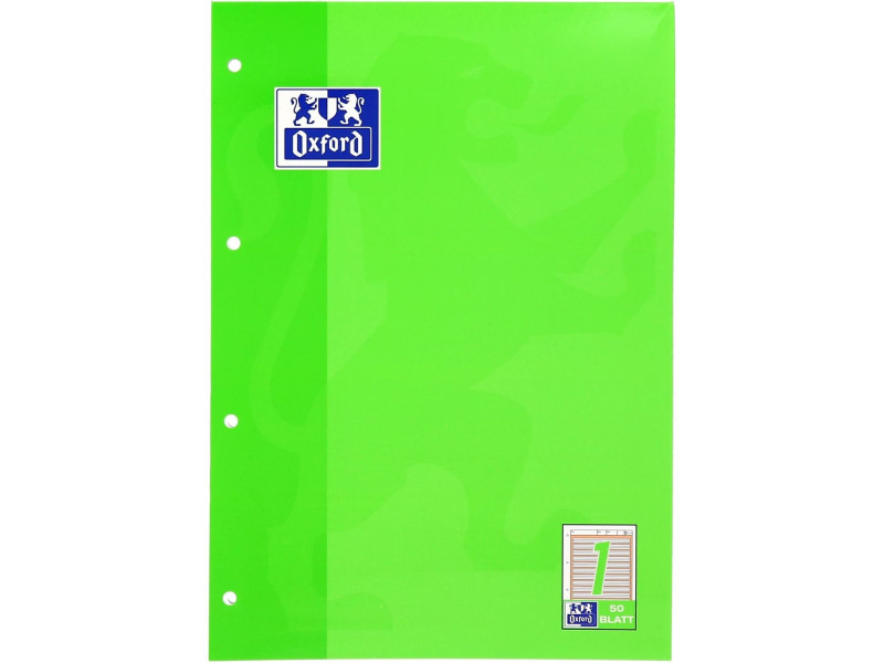 Oxford Bloc de travail, A4, 50 pages, linéature 1 ,
