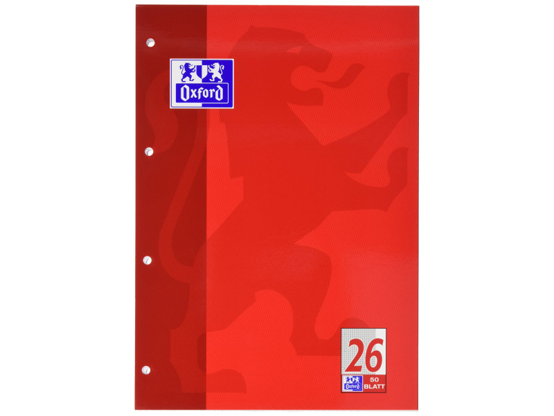 Oxford Cahier scolaire, A4, 100 pages, encollé en tête,