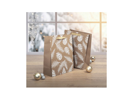 sigel Sac cadeau pour bouteille Pine cones and pine branches