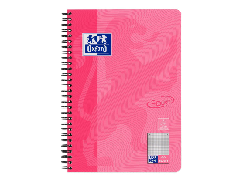 Oxford Cahier Touch, B5, quadrillé, 160 pages, rose