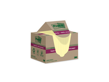 Post-it Bloc-notes super sticky Recycling Notes, jaune