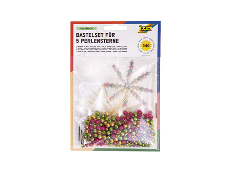 folia Kit d'étoiles en perles, 340 pièces, bleu/argent/blanc