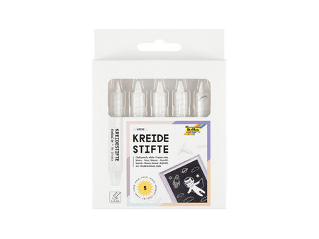 folia Set de crayon craie, étui de 5, blanc