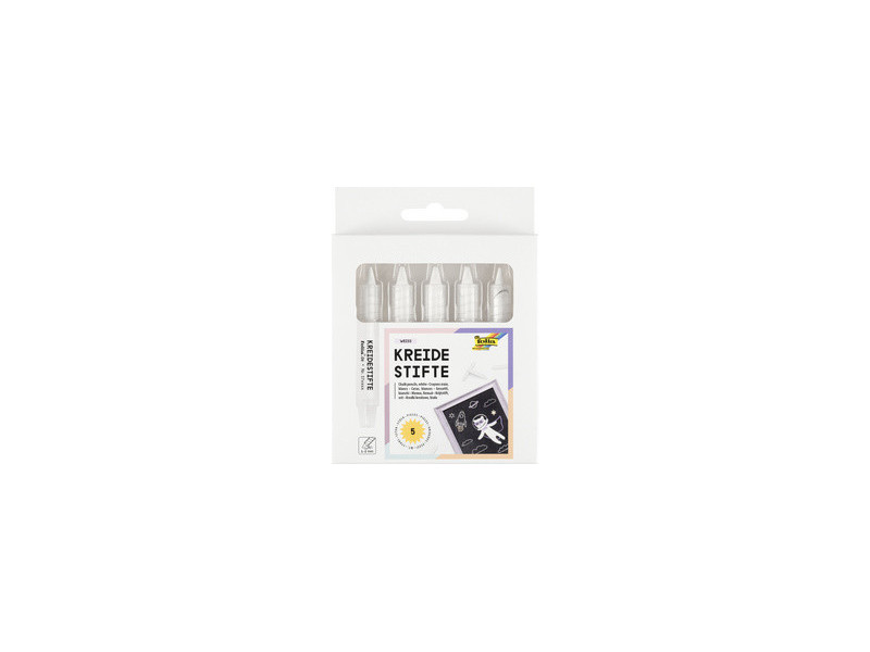 folia Set de crayon craie, étui de 5, blanc