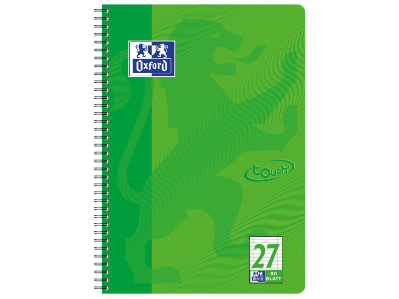 Oxford Cahier Touch, A4+, ligné, 160 pages, vert herbe