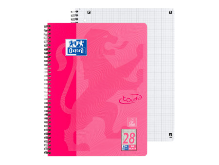 Oxford Cahier Touch, A4+, quadrillé, 160 pages, rose