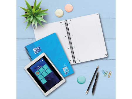 Oxford Cahier Touch, A4+, quadrillé, 160 pages, bleu mer