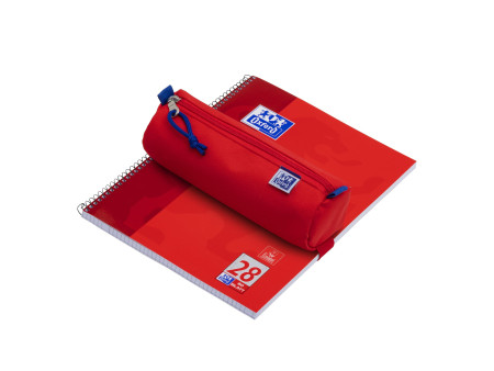 Oxford Trousse ronde, polyester, rond, grand, rouge
