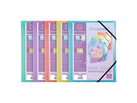 EXACOMPTA Chemise à élastique Kreacover Pastel, A4, PP