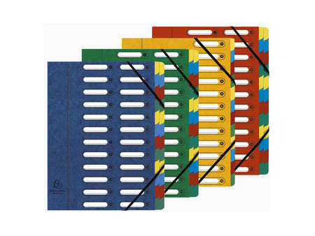 EXACOMPTA Trieur Harmonika, carton, 12 compartiments, coloré