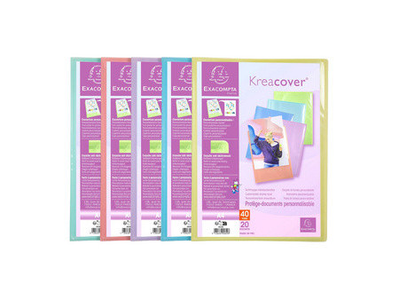 EXACOMPTA Protège-documents, A4, PP, 20 pochettes, assorti