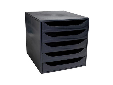 EXACOMPTA Module de classement ECOBOX, 5 tiroirs, noir/noir
