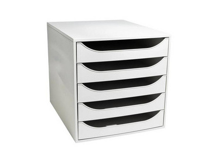 EXACOMPTA Module de classement ECOBOX, 5 tiroirs, noir/noir