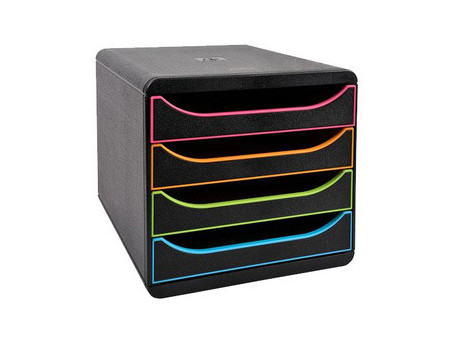 EXACOMPTA Module de classement BIG-BOX, 4 tiroirs, arlequin